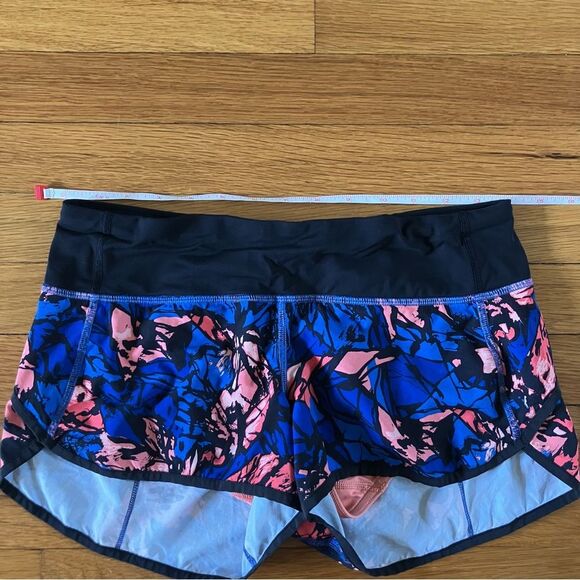 Lululemon Orange Blue Paint Storm Harbor Lightweight Gym Run Workout Shorts 4 - Picture 12 of 15